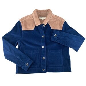 Idyllwind By Miranda Lambert Corduroy Western Jacket Blue Beige Womens Small